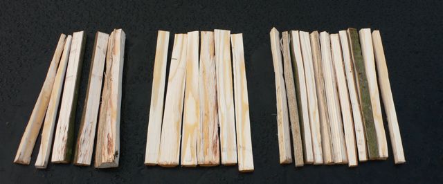 The results from cleaving the first bit of log