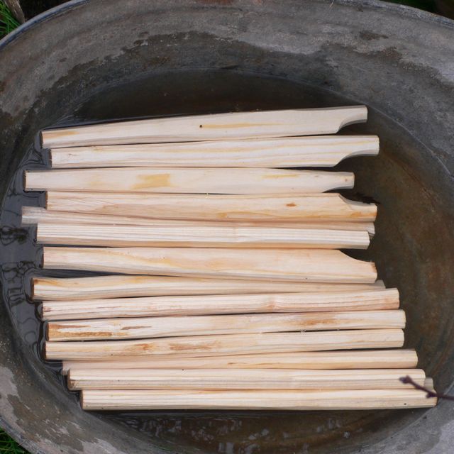 The rung & rail blanks soaking