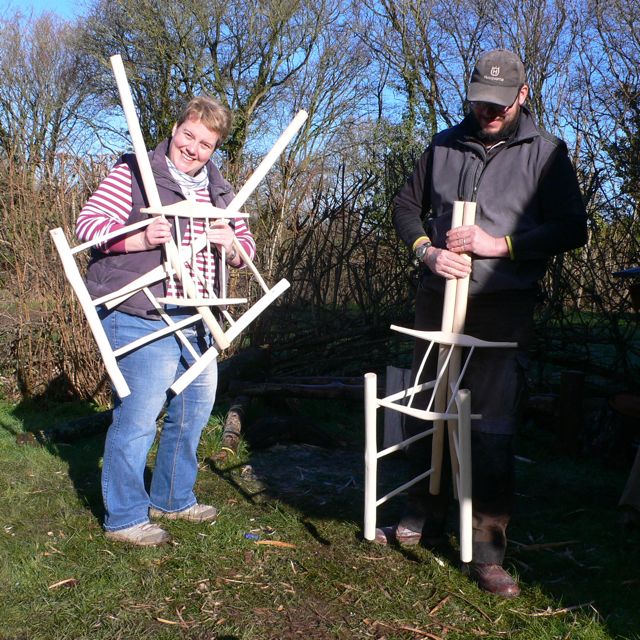3 panels assembled for each chair