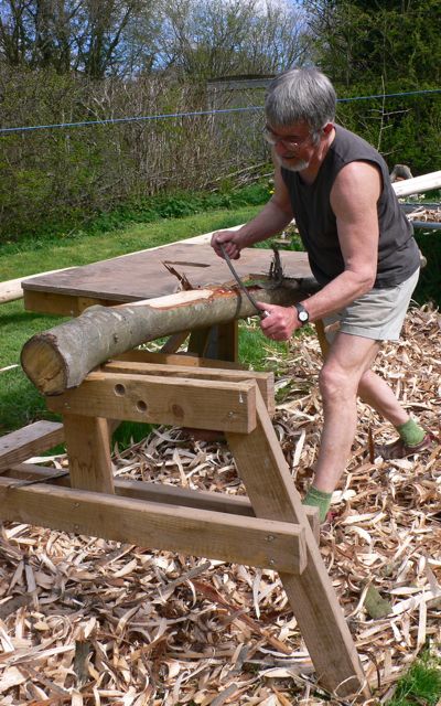 Stripping chestnut pole